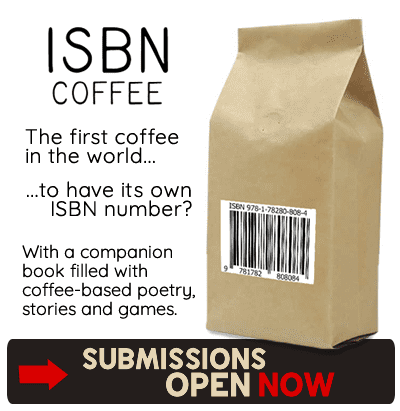 ISBN Coffee - The First Coffee in the world... ...to have its own ISBN number? With a companion book filled with coffee-based poetry, stories and games.